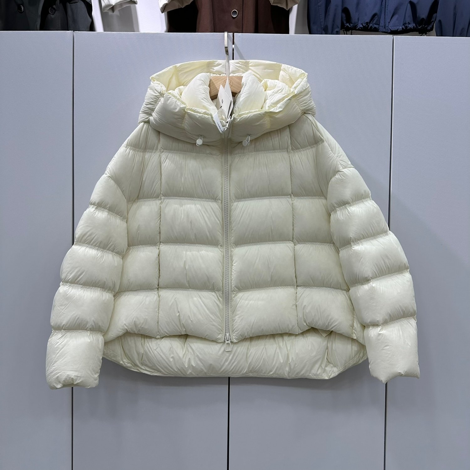 9659欧洲站2025冬新款时尚百搭连帽宽松显瘦短款白鹅绒泡芙羽绒服