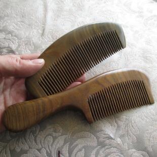 2把 木梳子绿檀木脱发大号静电家用梳子女檀香木按摩梳宽齿防刻字