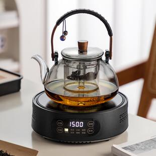 玻璃茶壶耐高温泡茶壶家用大容量电陶炉专用煮茶壶蒸煮两用提梁壶