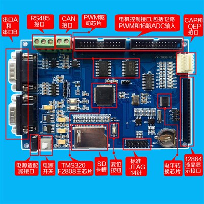 TMS320F2808DSP开发板/学习实验版 4G学习资料 研旭精品!