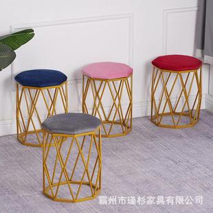 直销梳妆凳化妆凳轻奢家用梳妆台凳子八角凳铁艺简约风化妆凳 新款
