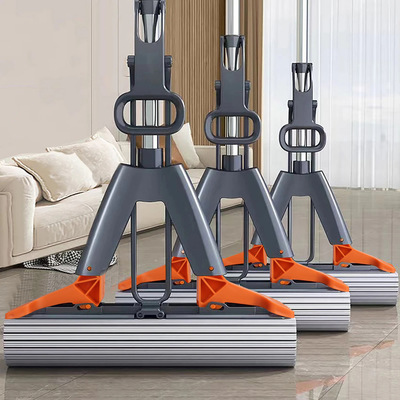 A1-海绵拖把免手洗加厚对折挤水拖把家用懒人胶棉拖把