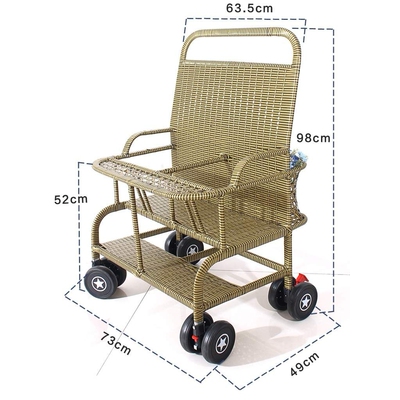 轻便躺可坐藤编双胞竹编双胞胎夏季可娃推车藤宝宝双座推车推车溜