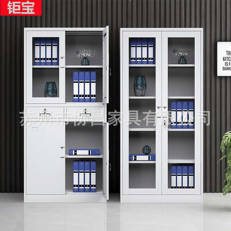 钢制办公室文件柜铁皮柜子档案资料柜财务凭证柜带锁员工储物柜