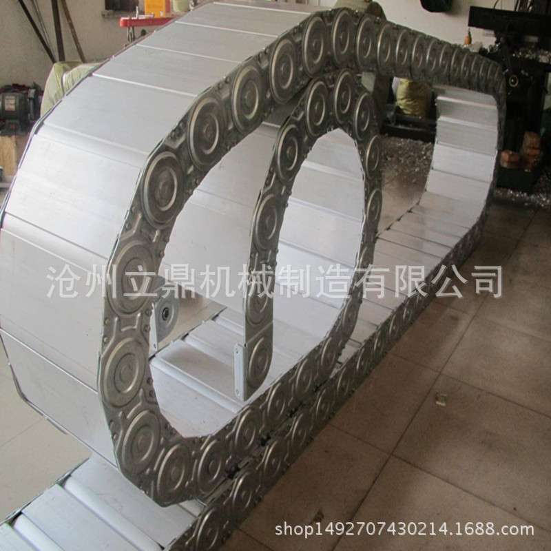 供应机床钢制拖链 桥式钢铝拖链 金属坦克链 tl95电缆拖链