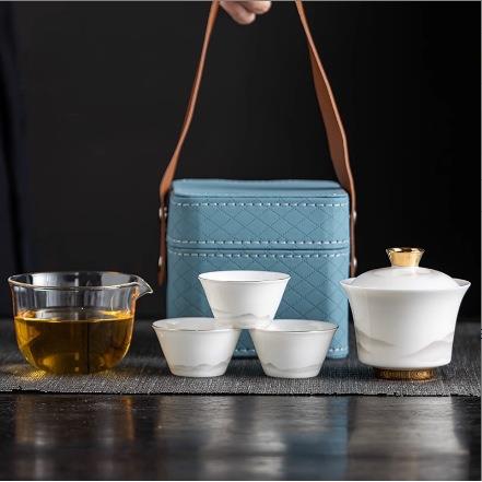 玩物尚置户外旅行茶具一壶三杯便携式个人专用随身泡茶壶盖碗logo