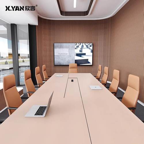 大型会议桌椅组合简约现代员工洽谈桌培训桌会议室长条桌办公家具