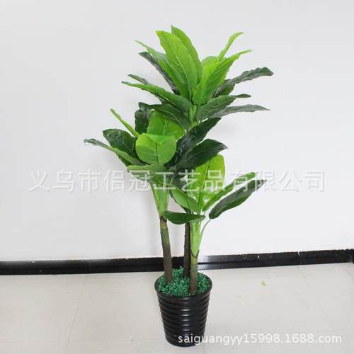 仿真植物盆栽园林观景家居装饰工艺品绿植塑料盆景三杆仿真万年青