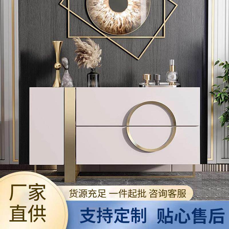 轻奢餐边桌意式客厅家用靠墙隔断柜现代风储物柜入户门极简餐边柜