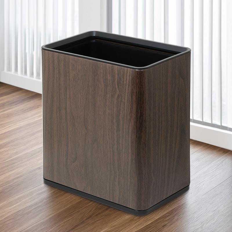 木纹垃圾桶家用双层客厅厨房卧室卫生间新中式复古高颜值轻奢高档