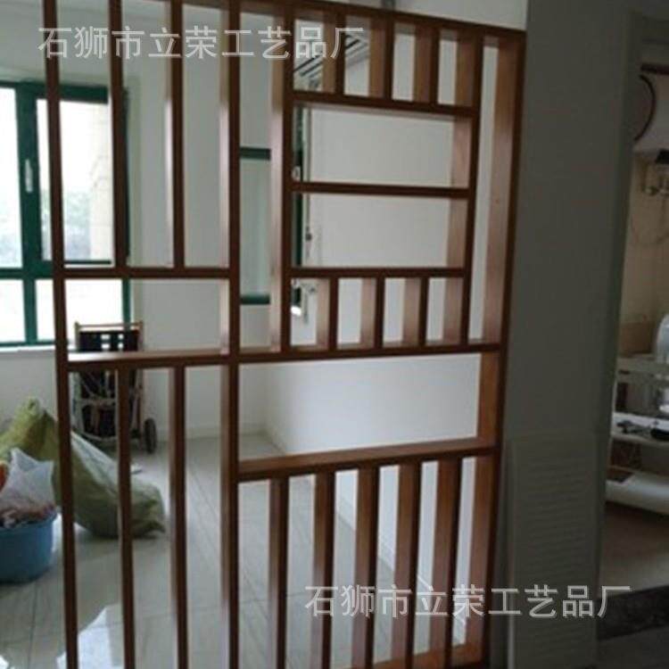 中式客厅屏风隔断进门木质玄关座屏简约现代实木装饰隔断墙置物架