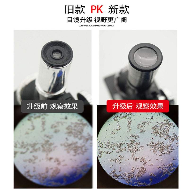 直销HM1200大目镜带光源高清高倍金属显微镜儿童益智实验器材