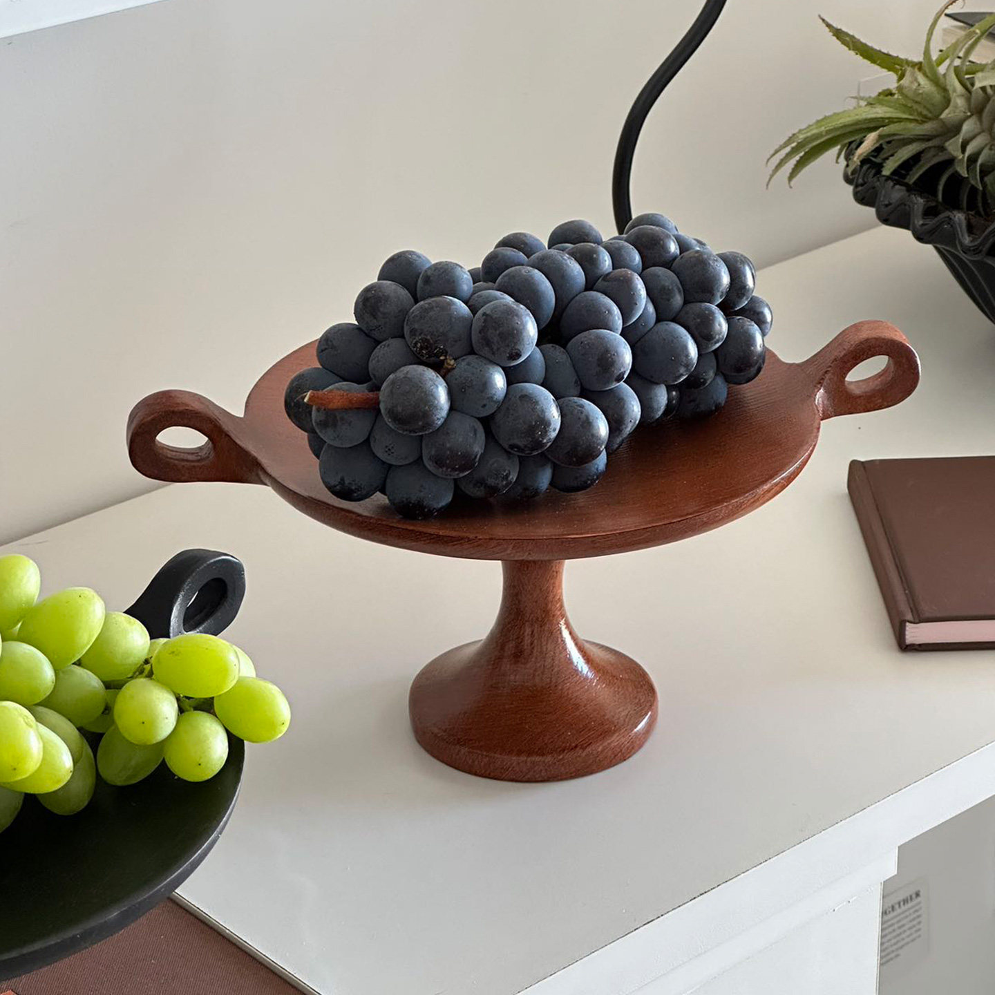 实木双耳高脚果盘客厅茶几家用高端精致高颜值中覆古艺术收纳摆件,家居饰品,果盘/果篓,淘宝优惠券,粉丝福利购,淘宝优惠卷