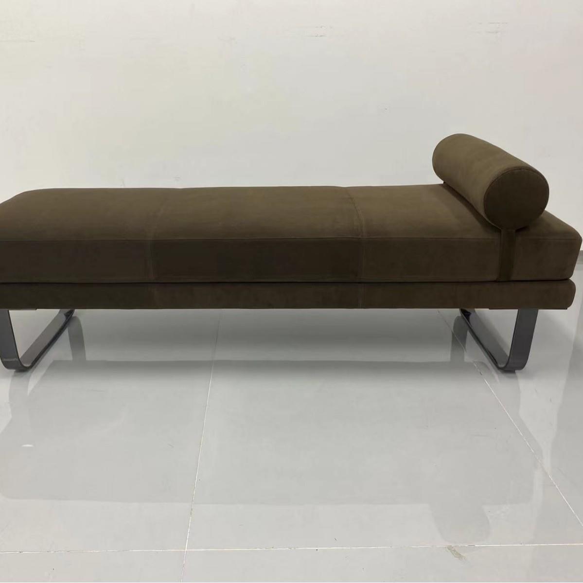 意大利意式极简床尾凳高端卧室客厅沙发凳皮质床尾凳绒布床尾凳