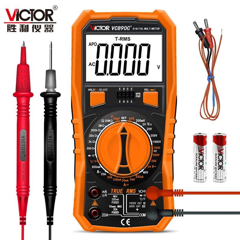 胜利   VICTOR 2万电容 多功能 防烧 数字万用表  带测温 VC890C+