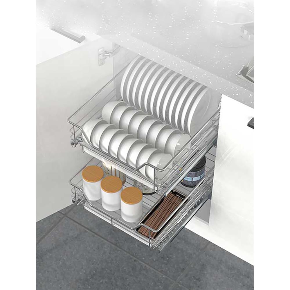 IL304不锈钢拉蓝小号碗蓝400橱柜内置450拉栏500抽屉调味篮加深拉