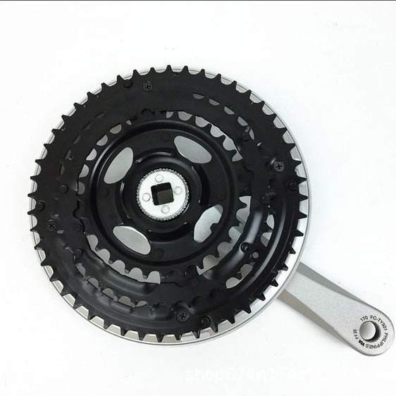 FC-TY501牙盘7速8速银色21/24速山地车方孔齿盘42/48齿自行车牙盘