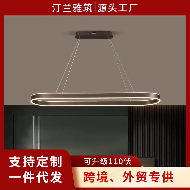 现代极简个性样板房餐厅吊灯设计师款大气轻奢厨房岛台吧台长吊灯