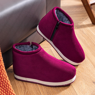 湖北恩施手工棉鞋鸡婆鞋冬季老人防滑防摔棉拖鞋老年人专用月子鞋