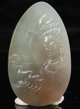 天然59*36*7mm21g玉石挂件桂林鸡血玉石贵妃料黑底红男士求佛