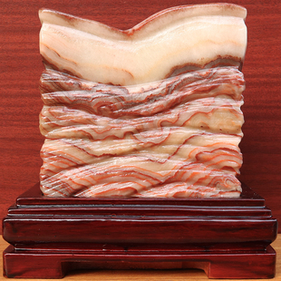 饰雕刻石摆件 8cm5202g五花肉桌面装 天然石材奇石摆件猪肉石20