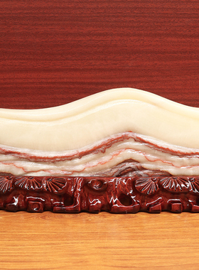 天然石材奇石摆件猪肉石34*16*3cm3257g五花肉桌面装饰雕刻石摆件