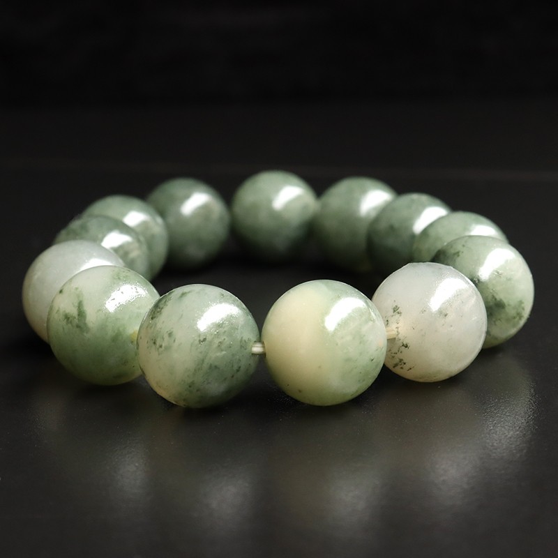 天然桂林鸡血玉石15*15mm13颗60g手链上朗料白色手串男士手链