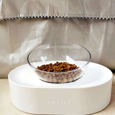 小佩PETKIT15°可调式不锈钢双碗扁脸加菲猫倾斜式猫碗猫食盆饭盆