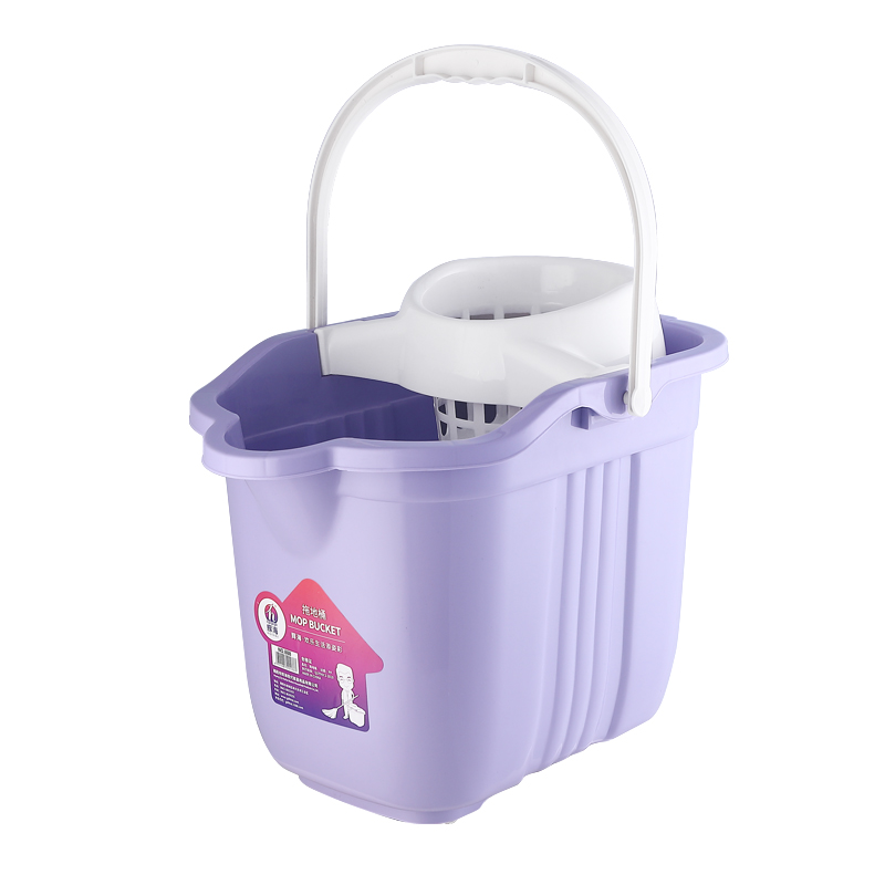 挤水拖把桶拖地桶家用加厚塑料旋转手压拧水单桶带滑轮大容量大号
