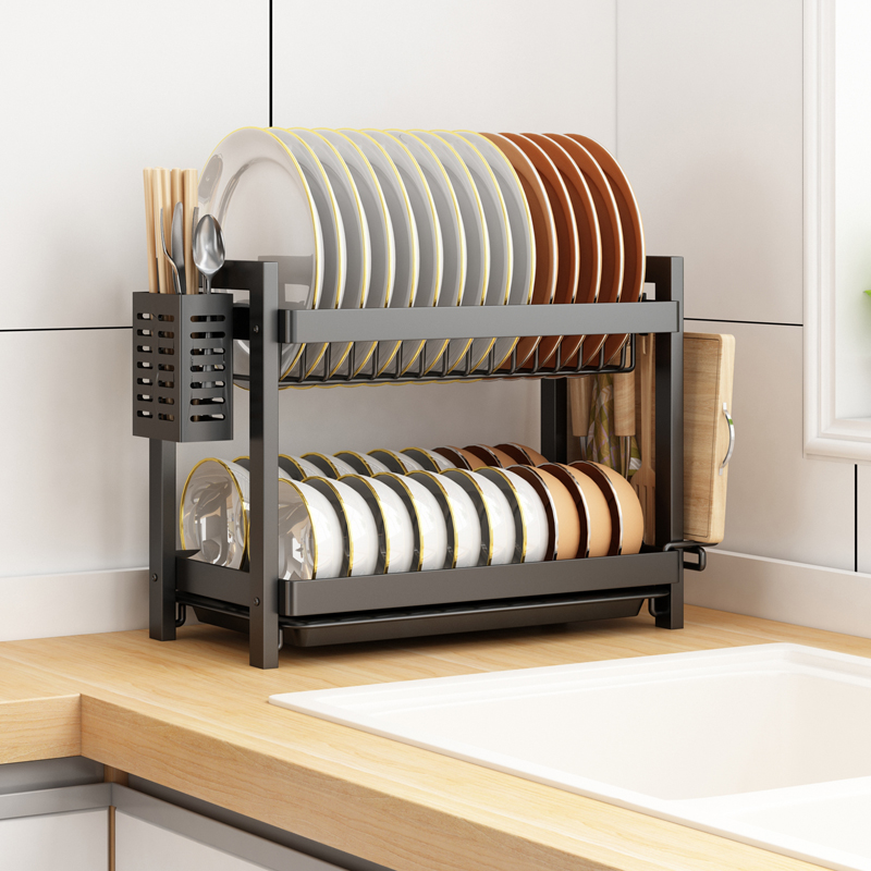厨房碗碟收纳架水槽边小型碗筷沥水架洗碗槽窄款放碗架碗盘置物架