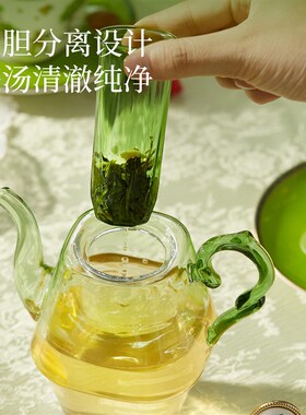 布兰兔绿野仙踪骨瓷子母壶玻璃泡茶壶陶瓷茶具单人茶壶泡茶家用