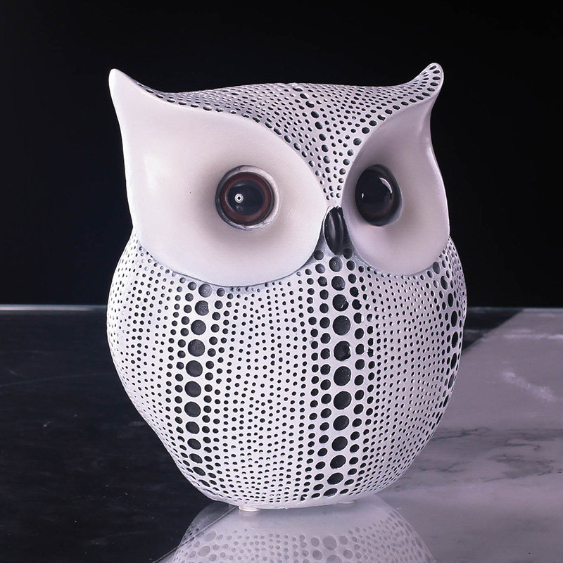 北欧波点猫头鹰摆件客厅电视酒柜家居装饰创意可爱桌面小鸟工艺品,家居饰品,桌面摆件,淘宝优惠券,粉丝福利购,淘宝优惠卷