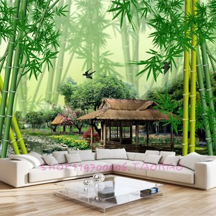 3d立体墙壁画电视墙贴画背景墙贴装 饰画自粘墙纸客厅山水风景壁画