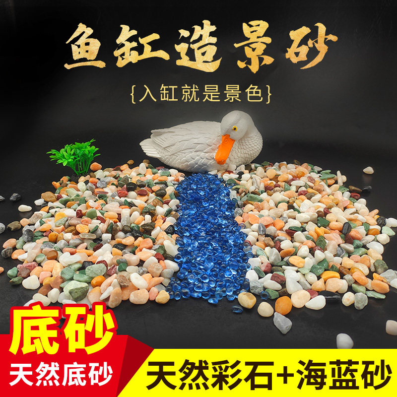 鱼缸底砂造景沙水族箱装饰石头子天然五花石溪流砂龟缸铺底夜光石,宠物/宠物食品及用品,造景/装饰,淘宝优惠券,粉丝福利购,淘宝优惠卷