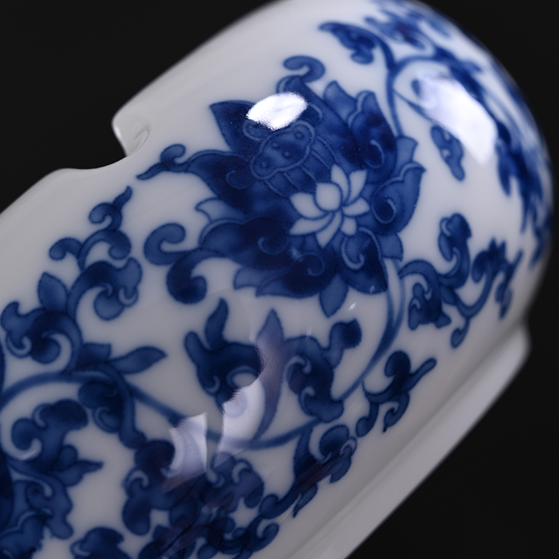 烟灰缸陶瓷防风圆形青花瓷景德镇中式复古风时尚个性客厅家用创意