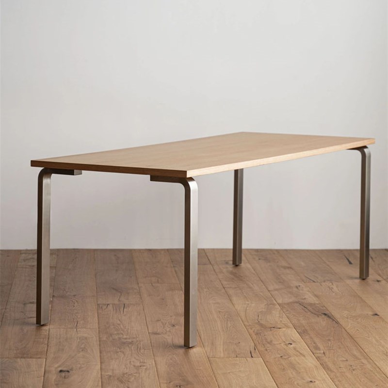 中古风餐桌家用小户型客厅厨房饭桌简约不锈钢腿桌子办公桌电脑桌