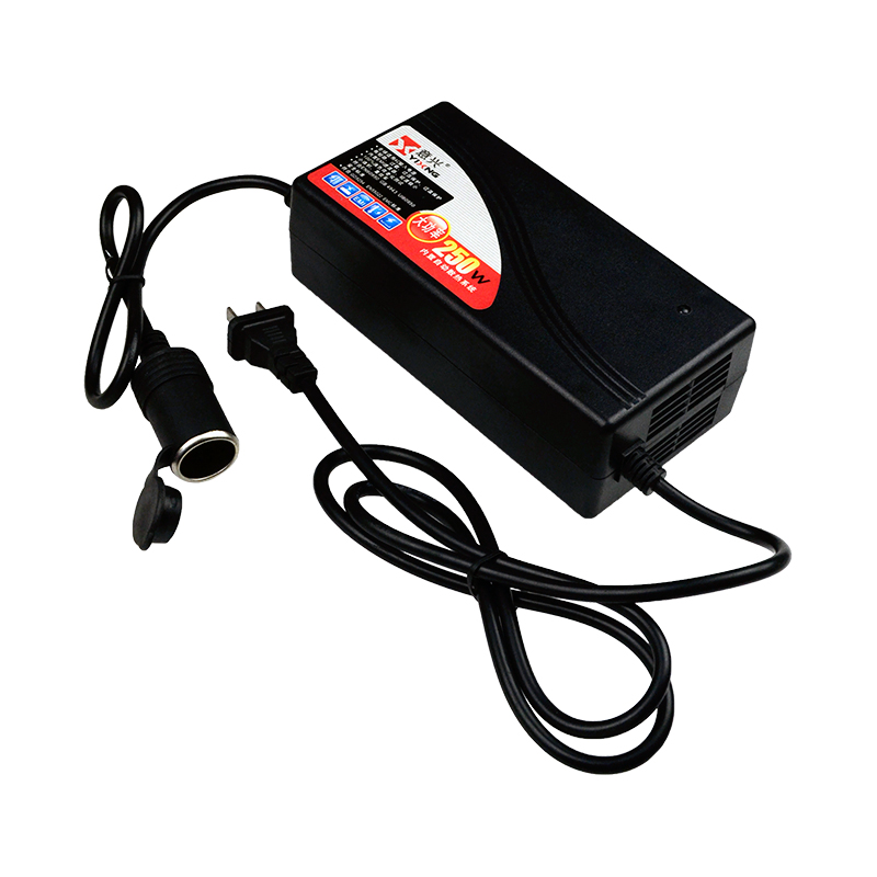 车载电器大功率双缸充打气泵家用220V转12V20A250W汽车点烟器插头