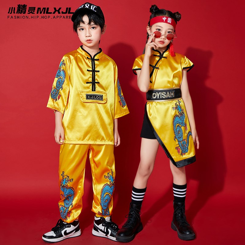 六一儿童演出服中国风男女旗袍唐装班服小学生合唱服架子鼓表演服