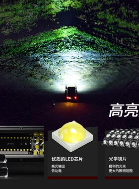 越野汽车led长条灯12v车顶灯强光改装前杠灯超亮24伏远光狗反击灯