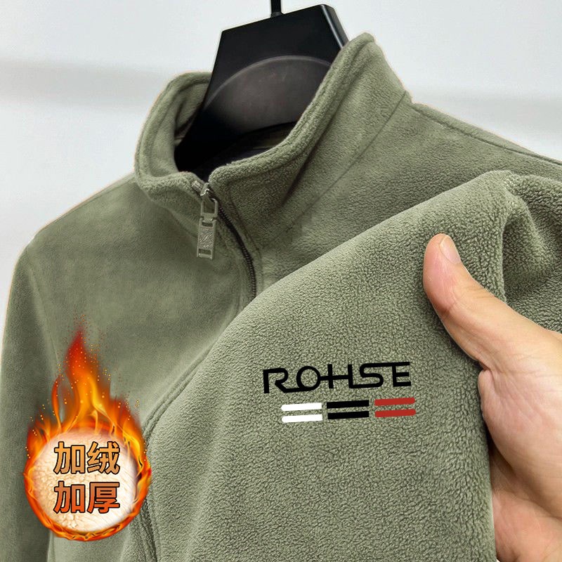 男士外套秋冬季双面绒中老年爸爸装加厚夹克加肥大码奥粒绒棉衣潮