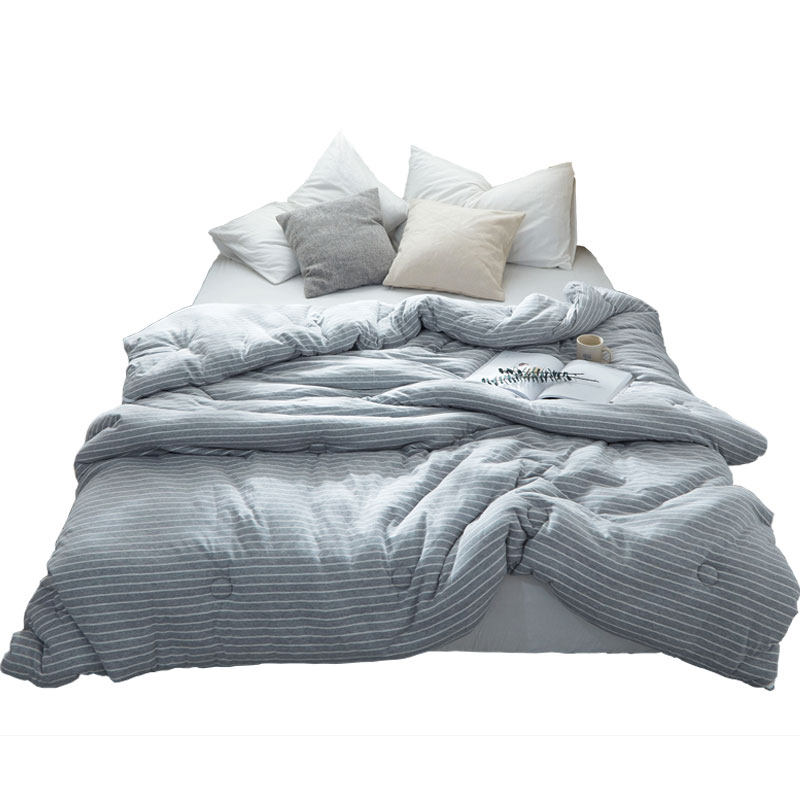 出口冬季天竺棉全棉被子针织棉春秋被加厚双人被芯轻柔保暖冬被