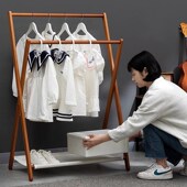 折叠衣帽架宝宝儿童挂衣架落地卧室床边晚上放衣服神器置物架收纳