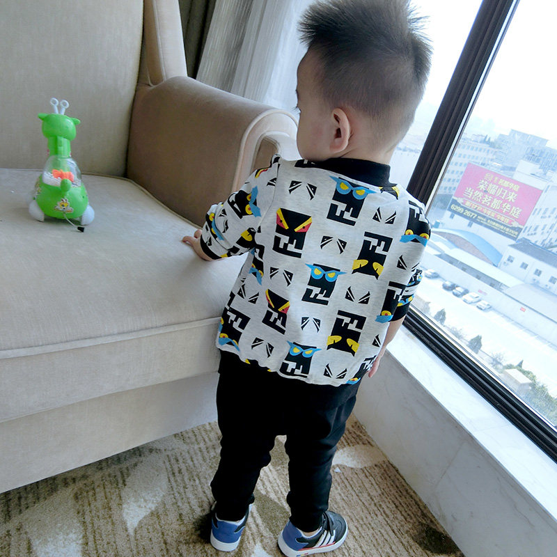 男宝宝春装套装男孩衣服1岁多2周岁3到4岁半男童薄外套春秋季裤子