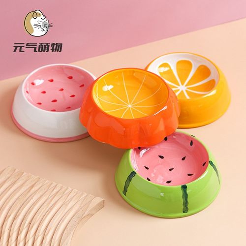 猫碗陶瓷猫粮碗猫咪喝水碗保护颈椎防滑防打翻粮食盆宠物用品狗狗