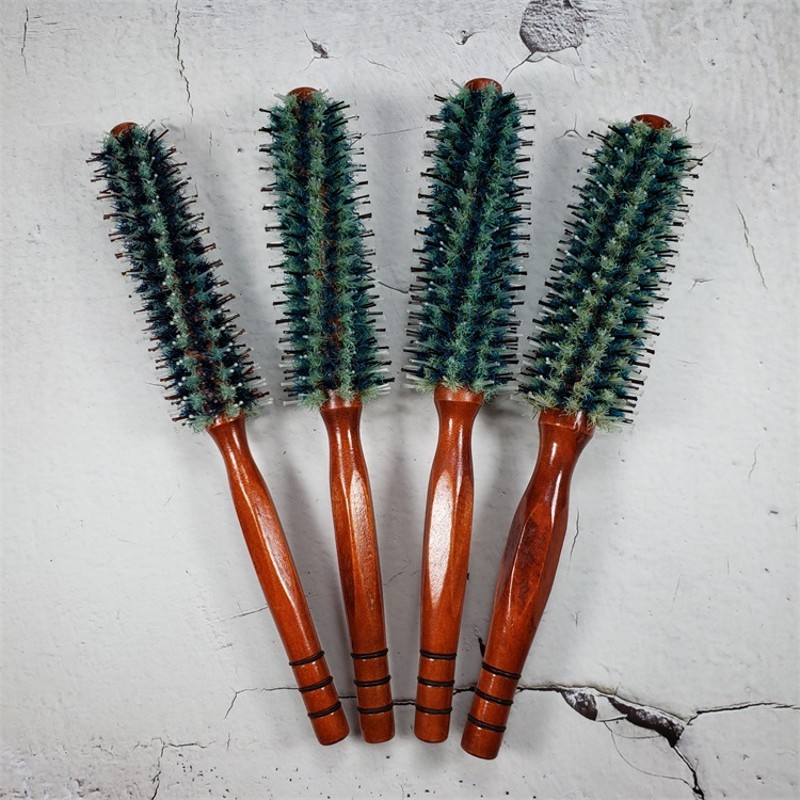 滚梳子卷发梳子内扣家用吹直发梨花防静电猪鬃毛梳美发梳圆筒卷梳