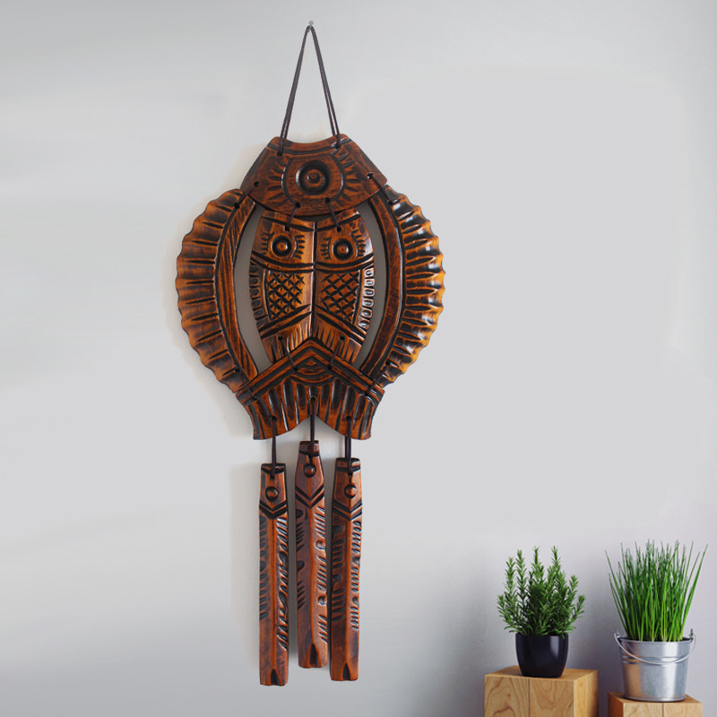 复古古风母子鱼风铃玄关门房装饰小挂件桃木木雕壁饰家居饰品挂饰,家居饰品,风铃及配件,淘宝优惠券,粉丝福利购,淘宝优惠卷