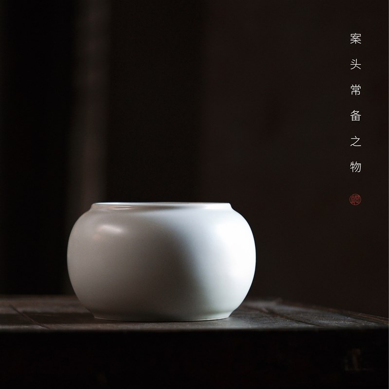 问心堂玉汝陶瓷笔洗大号青瓷青釉景德镇瓷陶瓷器国画润笔笔缸专用