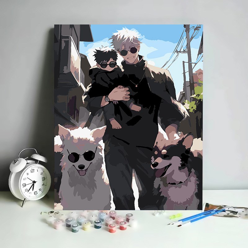 咒术回战diy数字油画手绘五条悟两面宿傩动漫周边手办装饰画礼物