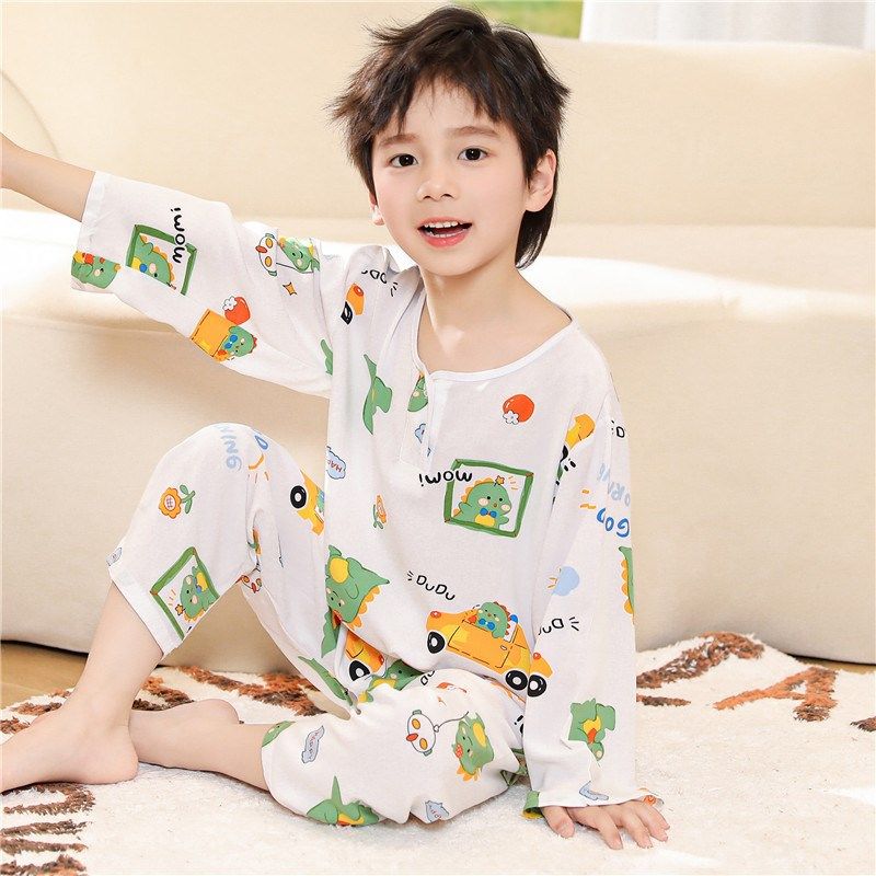 夏季儿童睡衣绵绸长袖女童小女孩公主套装大童小孩棉绸空调家居服,童装/婴儿装/亲子装,家居服套装,淘宝优惠券,粉丝福利购,淘宝优惠卷