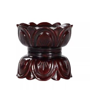 实木质观音菩萨底座家用供奉佛像财神像关公圆形鎏金莲花底座加高